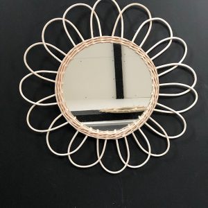 Miroir rotin fleur - 3 tailles
